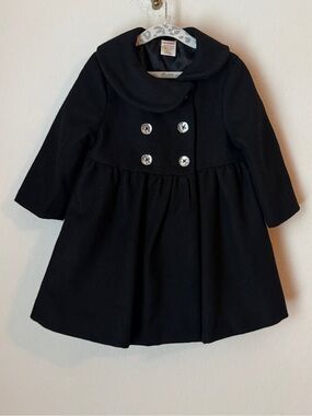 Gymboree Little Girls Black Double-Breasted Pea Coat
